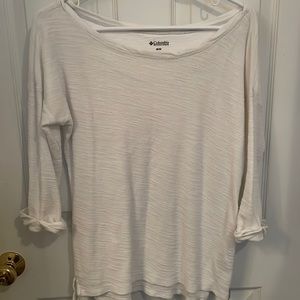 Columbia women’s lightweight pullover shirt, long sleeves with half roll, size m